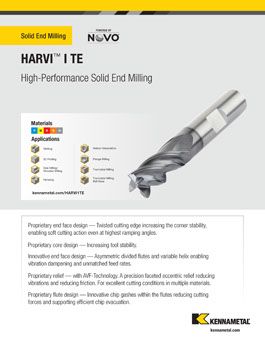 HARVI™ I TE  – High-Performance Solid End Milling